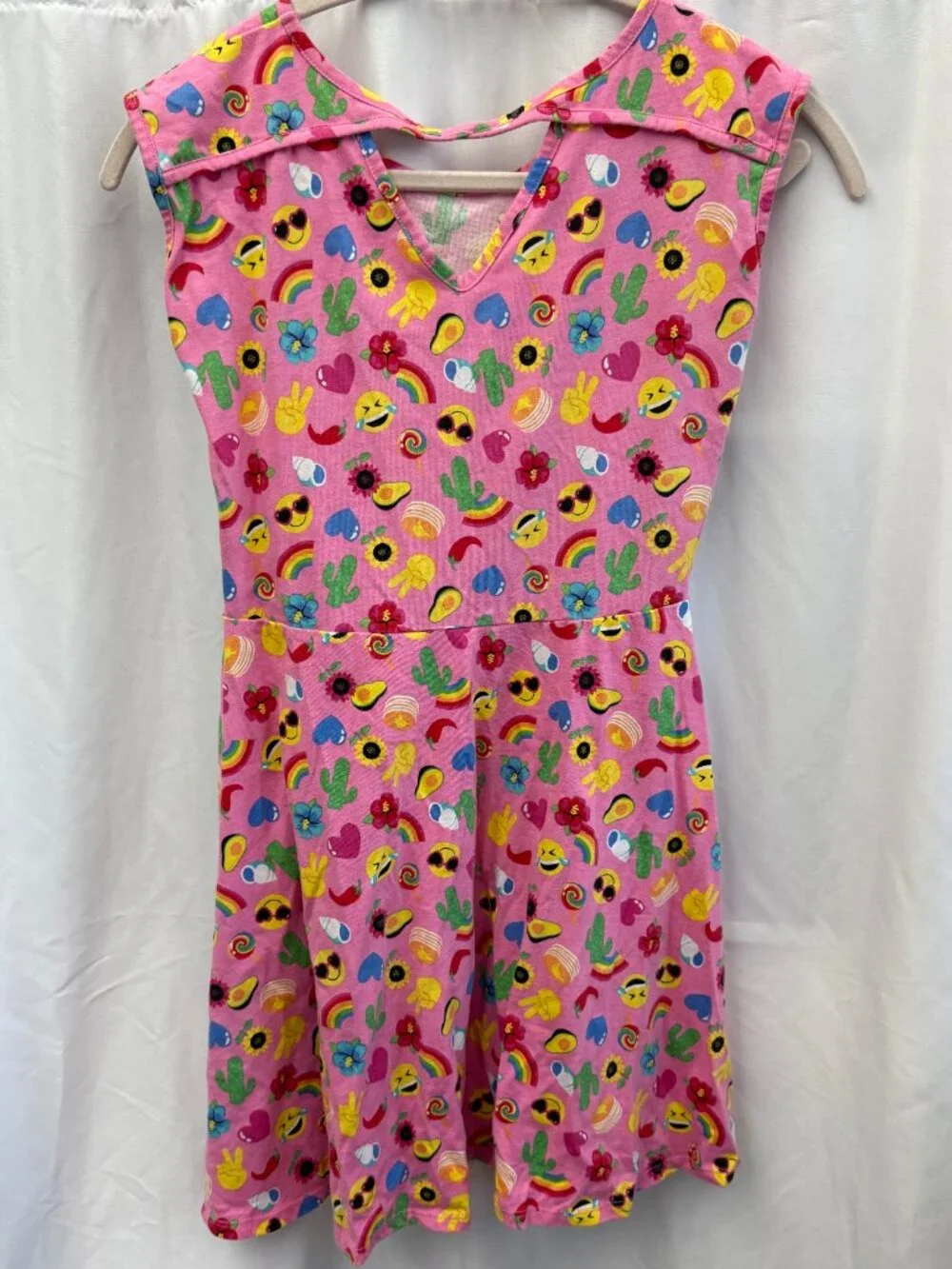 The Children's Place Pink Emoji Rainbow Dress Girls XL 16